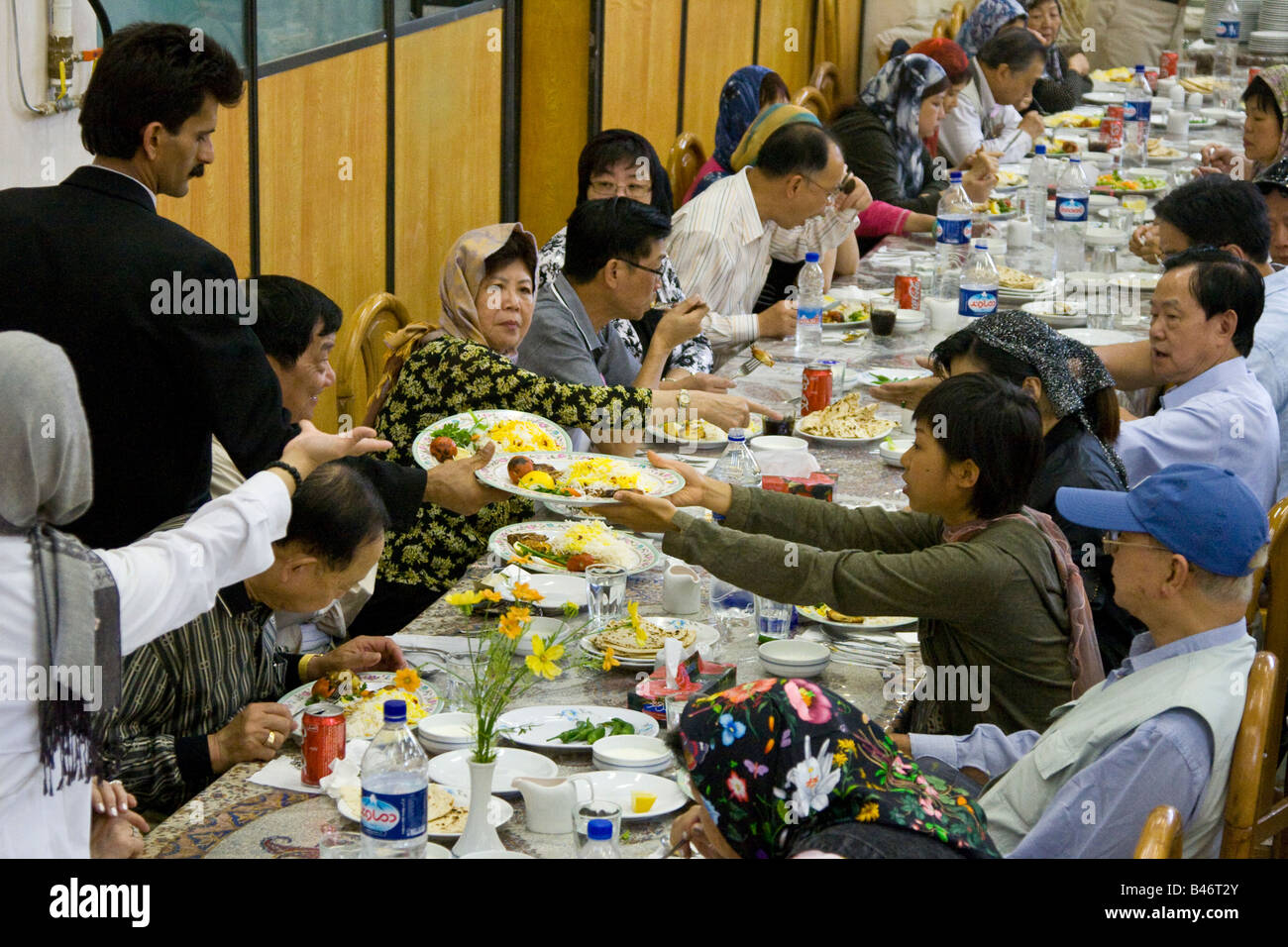 Chicken Kebab with Rice Iranian Food at Bastani Traditional Restaurant in Esfahan Iran Stock Photo