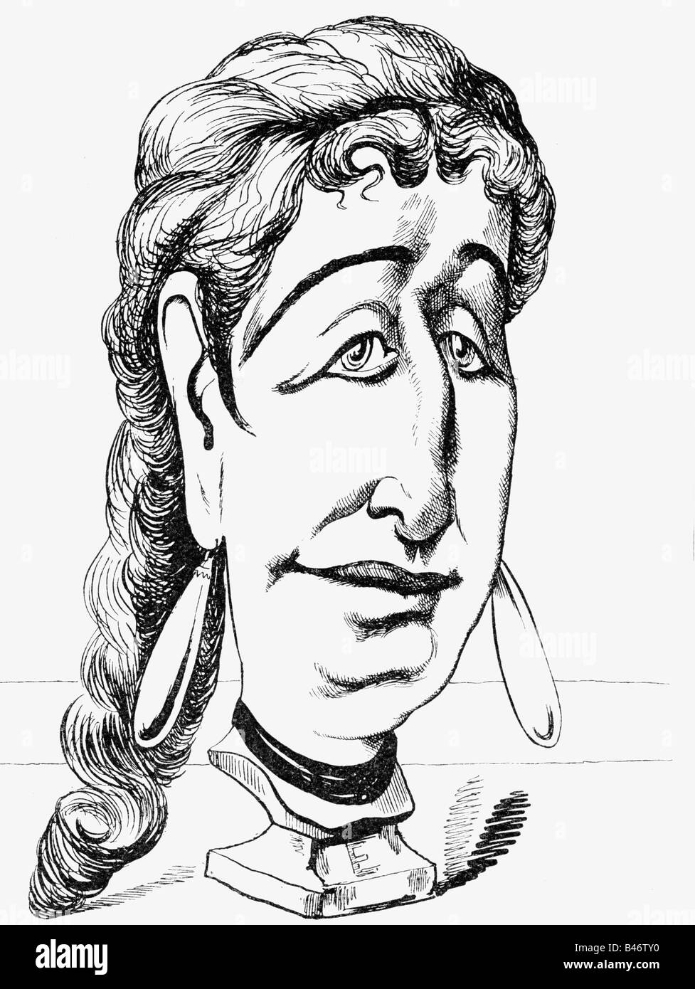 Eugenie, 5.5.1826 - 11.7.1920, Empress Consort of France 30.1.1853 - 4.9.1870, caricature, 'Wax figure: Madame!', wood engraving after drawing by Faustin, circa 1865, , Stock Photo