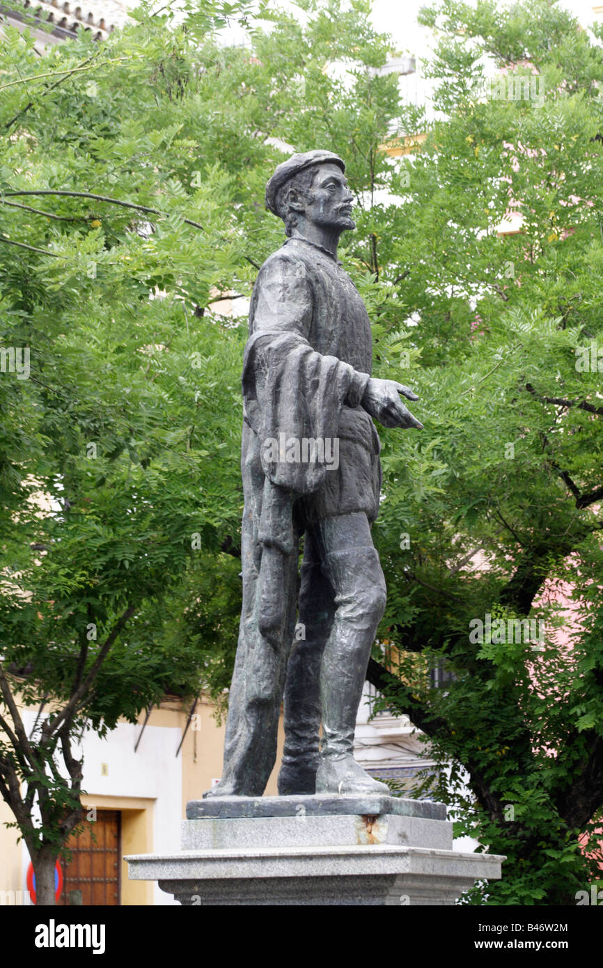 Don Juan Tenorio - famous Spanish literary character, Plaza Dona Elvira, Seville Stock Photo
