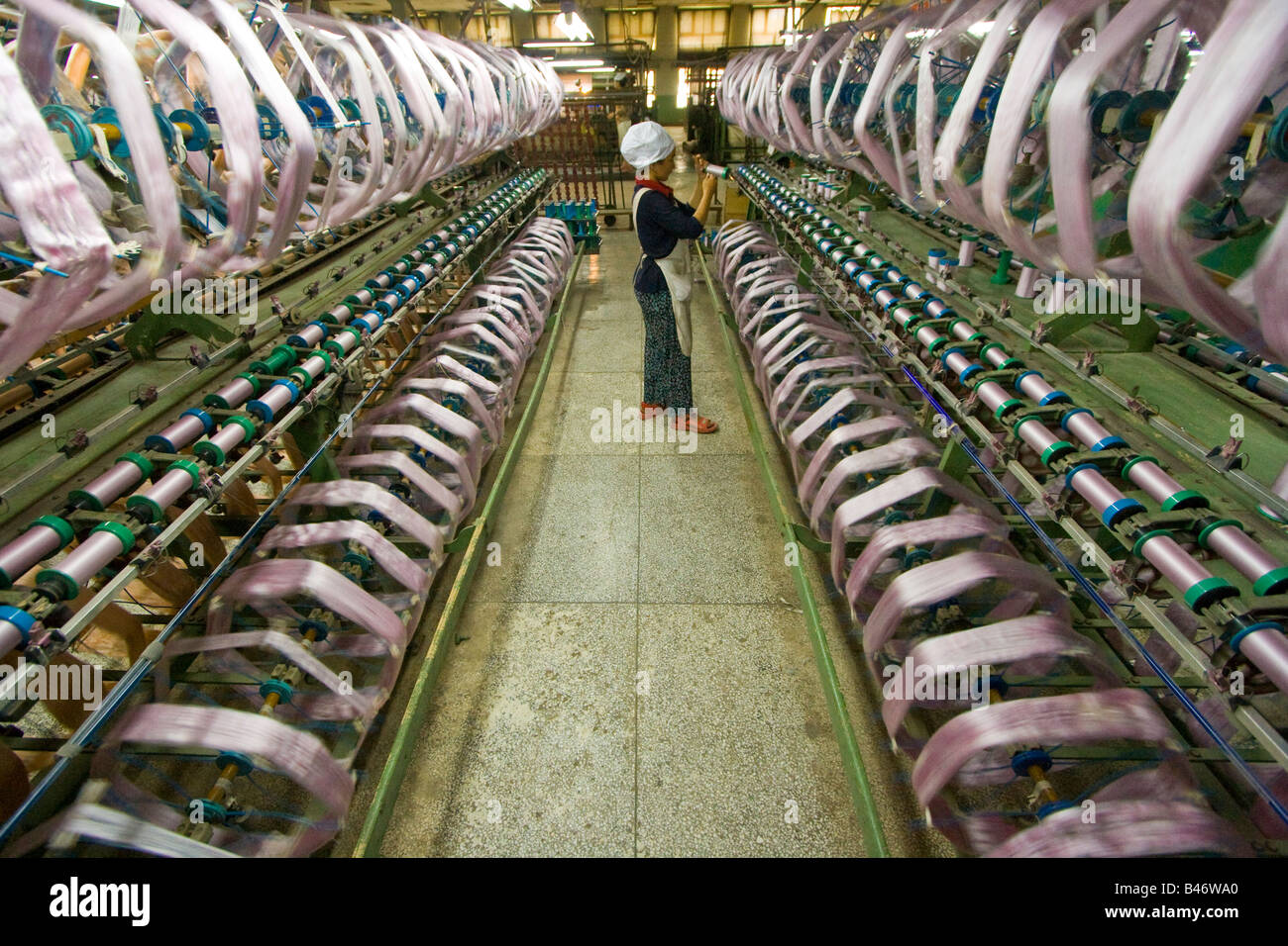 Shatuo Silk Factory in Hotan Xinjiang Province China Stock Photo