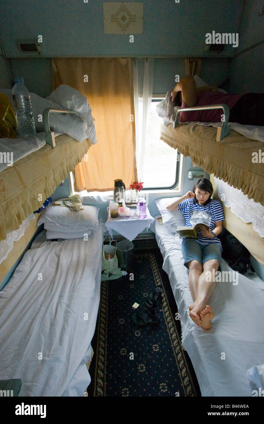 Inside a Soft Sleeper in a Chinese Train Stock Photo - Alamy