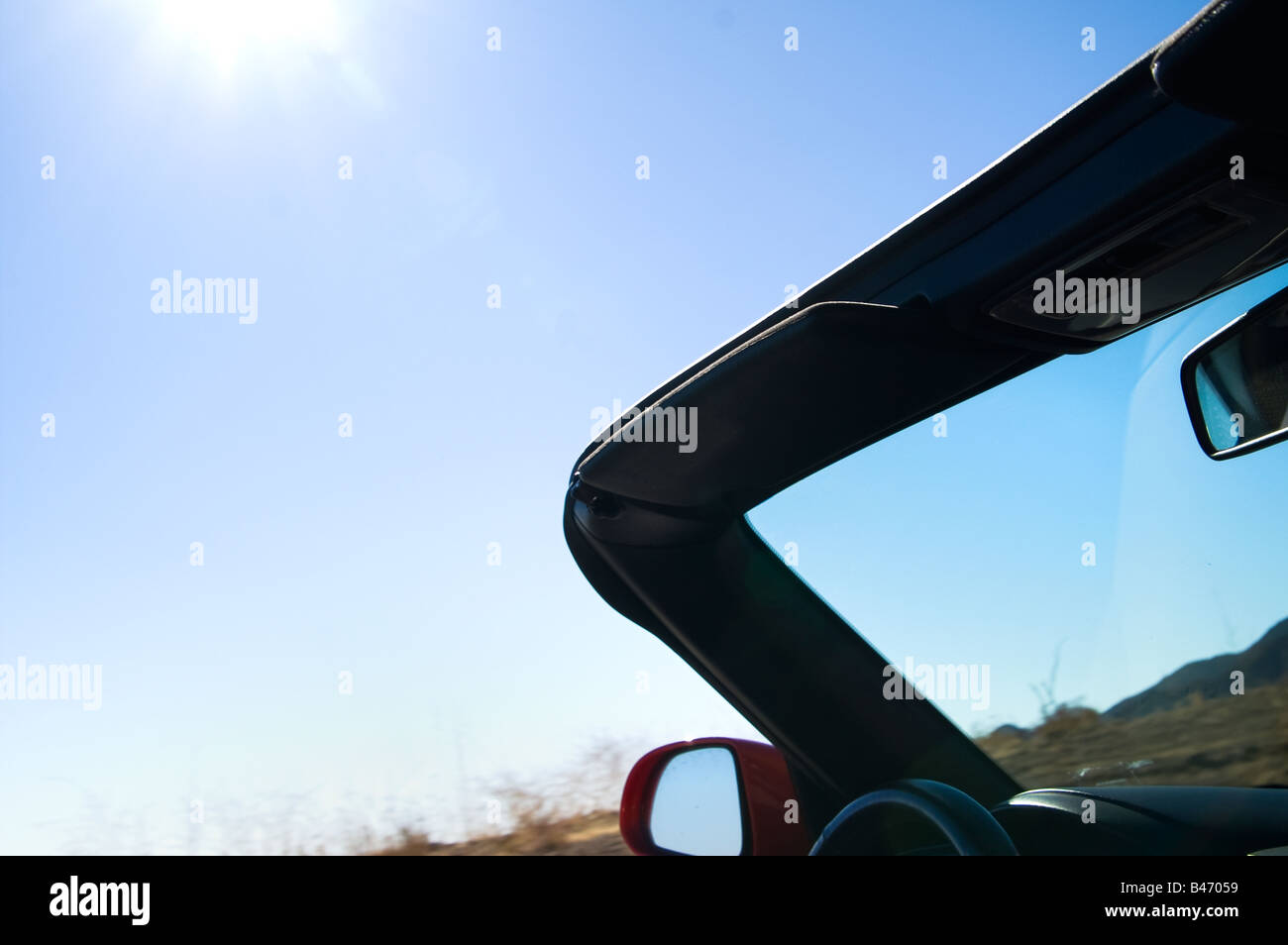 Car's windshield and mirror Stock Photo Alamy