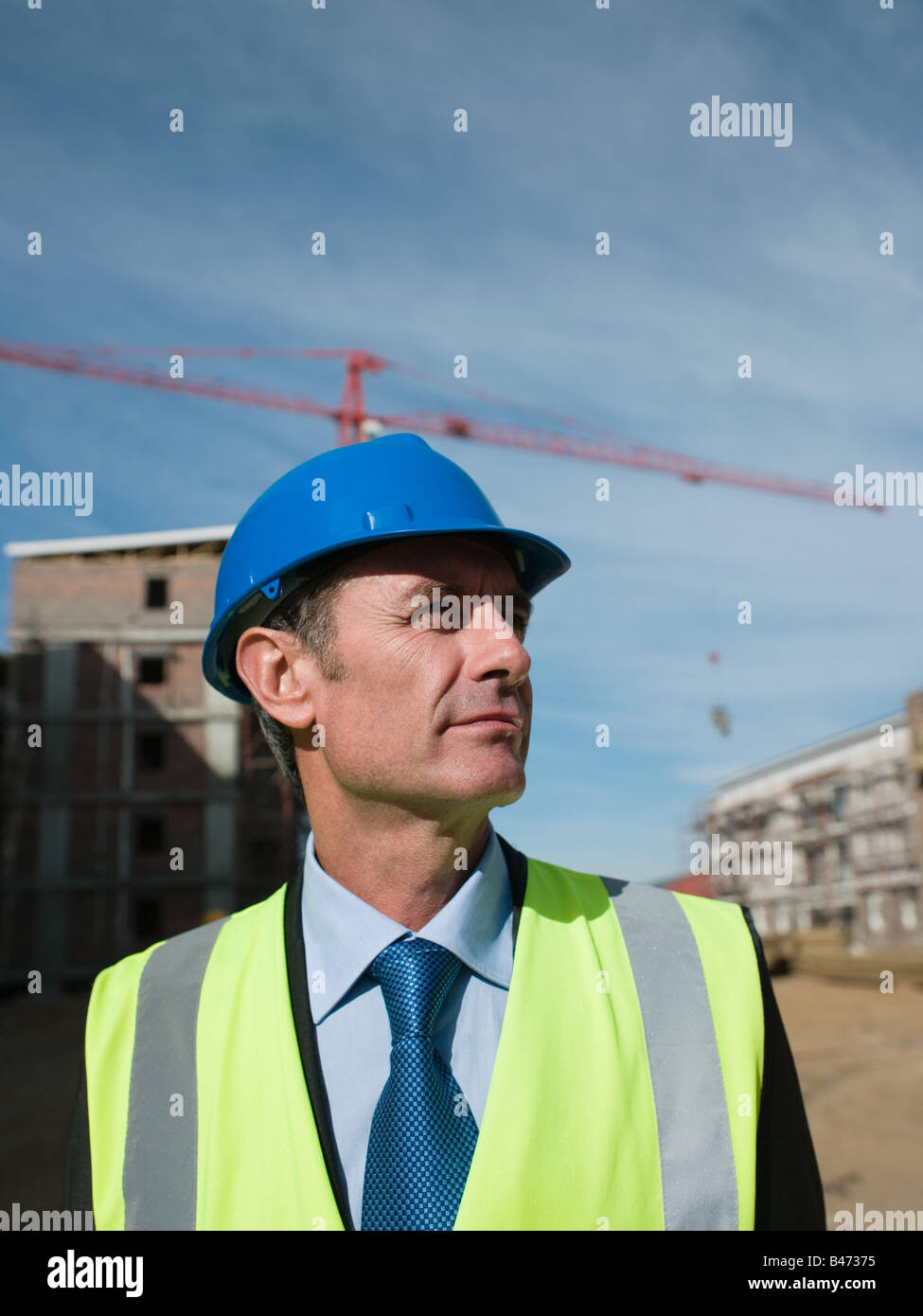 Engineer on building site Stock Photo
