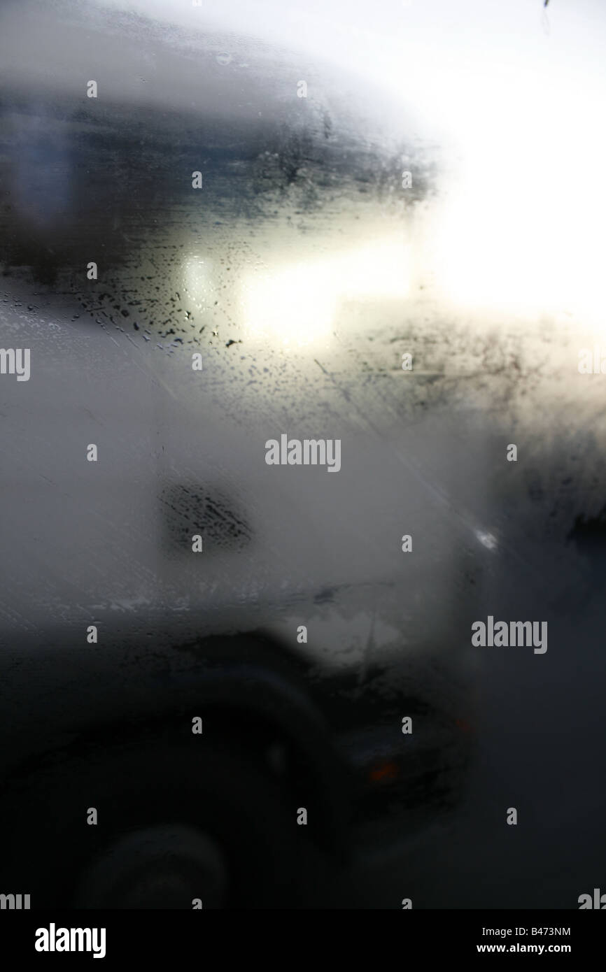 abstract view through condensation drops on car window Stock Photo Alamy