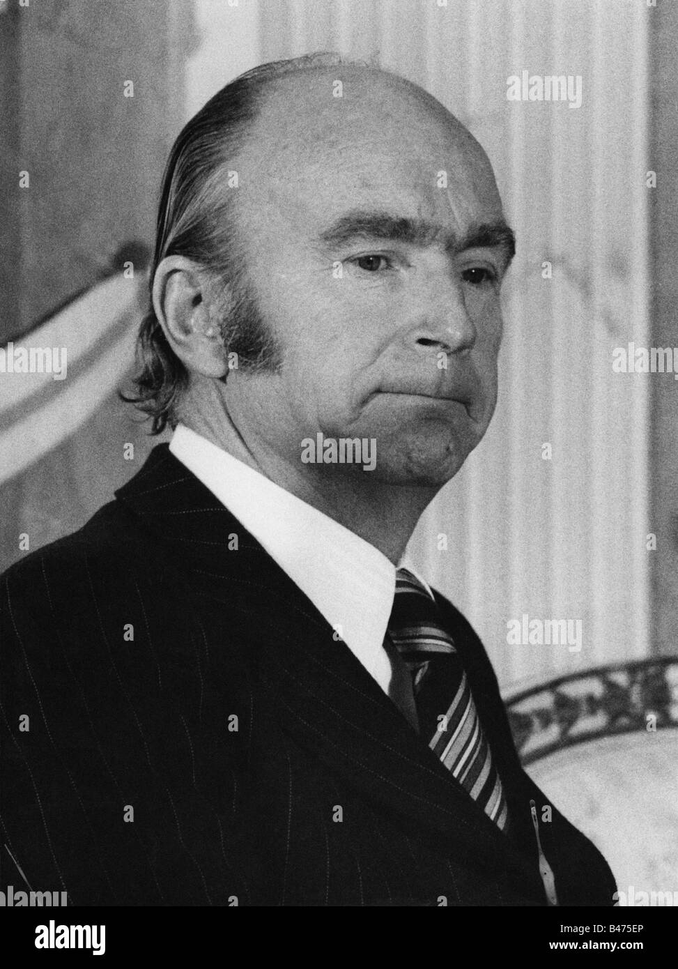 Hillery, Patrick, 2.5.1923 - 12.4.2008, Irish politician and staatsman, president of Ireland 1976 - 1990, portrait, Prince Carl Palais, Munich, 10.2.1977, , Stock Photo
