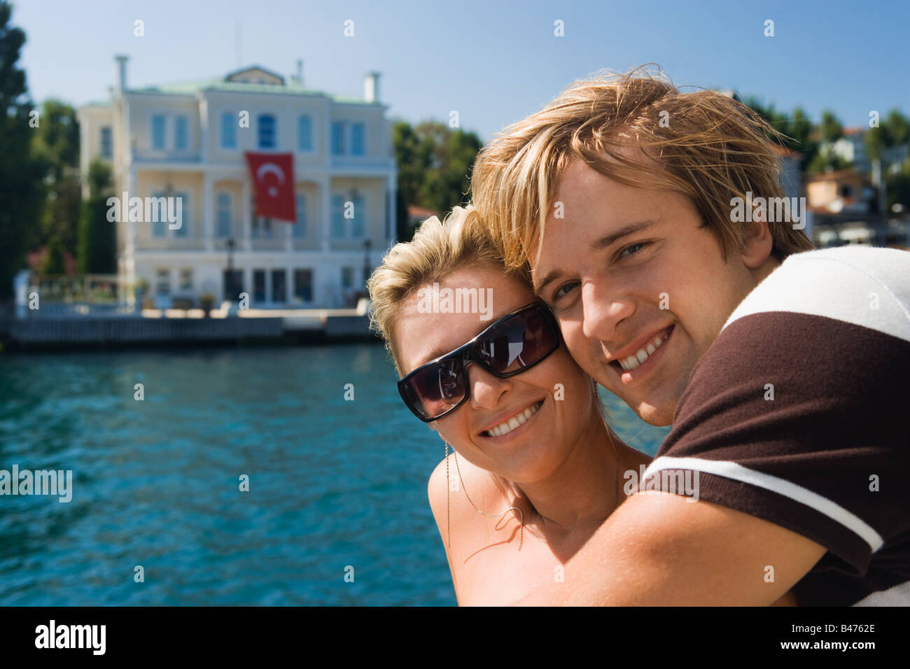 Young couple on holiday in istanbul Stock Photo