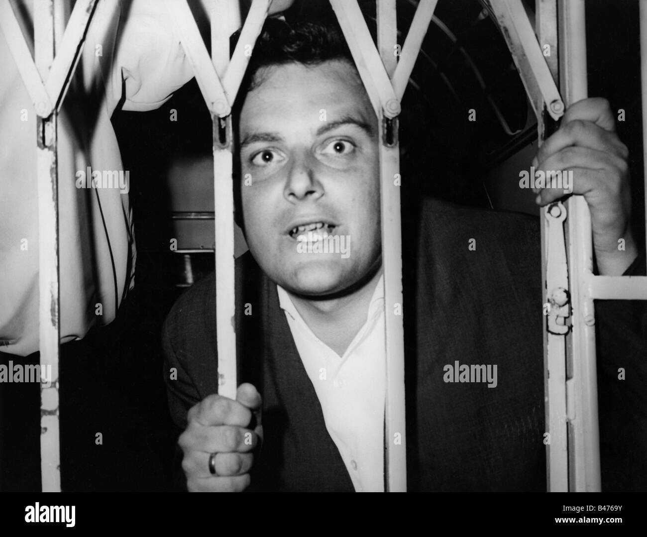 geography / travel, Germany, politics, demonstrations, "Schwabing Riots", demonstrator in arrest, Munich, 1962, Stock Photo