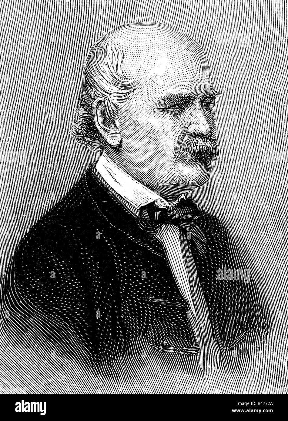 Semmelweis, Ignaz, 1.7.1818 - 13.8.1865, Austrian physician, portrait, etching by Eugen Doby (1834 - 1907), 19th century, , Stock Photo