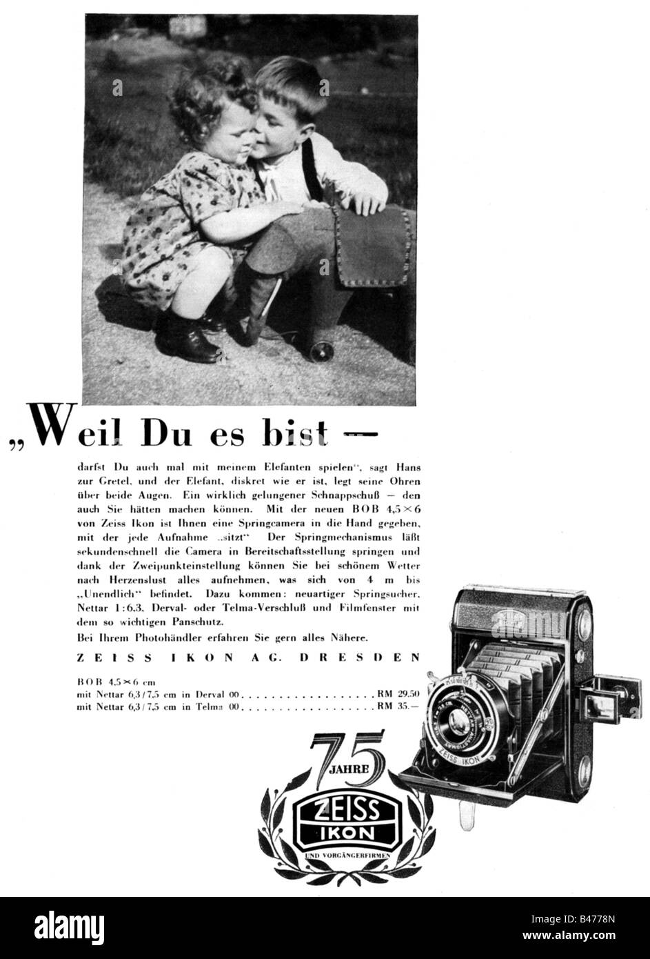 advertising, photography, cameras, Zeiss Ikon, advert, "Atlantis", August 1937, , Stock Photo