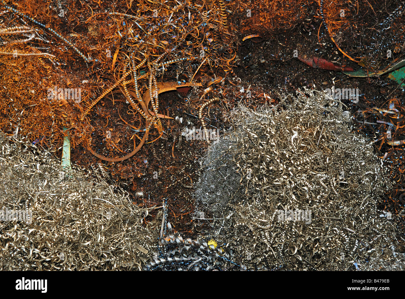 scrap metal shavings Stock Photo