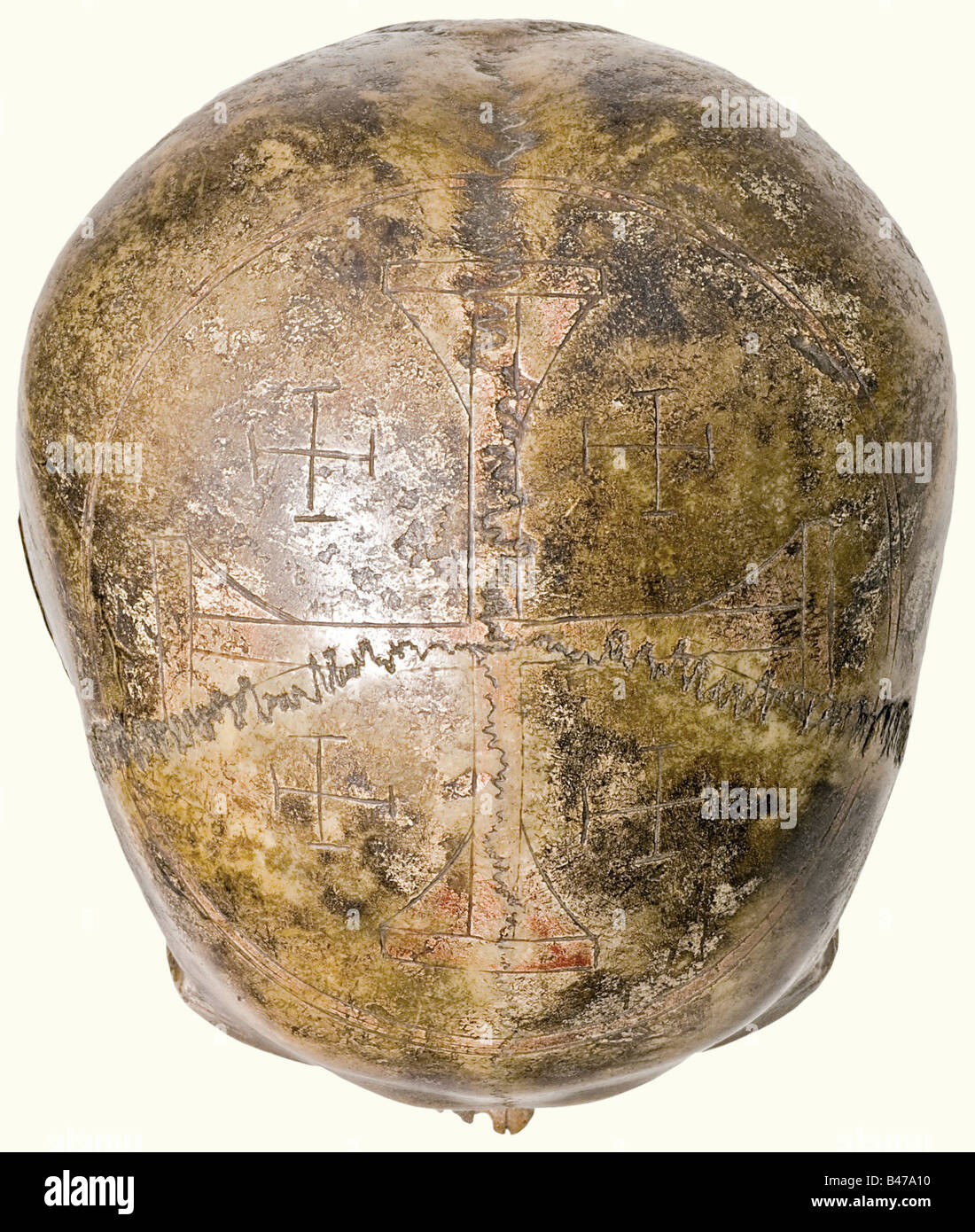 A 16th century German ‘oath skull’ engraved with the ‘magical’ Roman ...