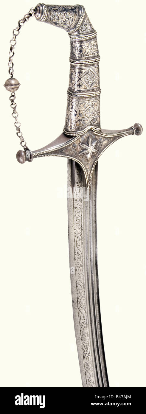A shamshir with a baldric, Georgia, 19th century Curved single-edged ...