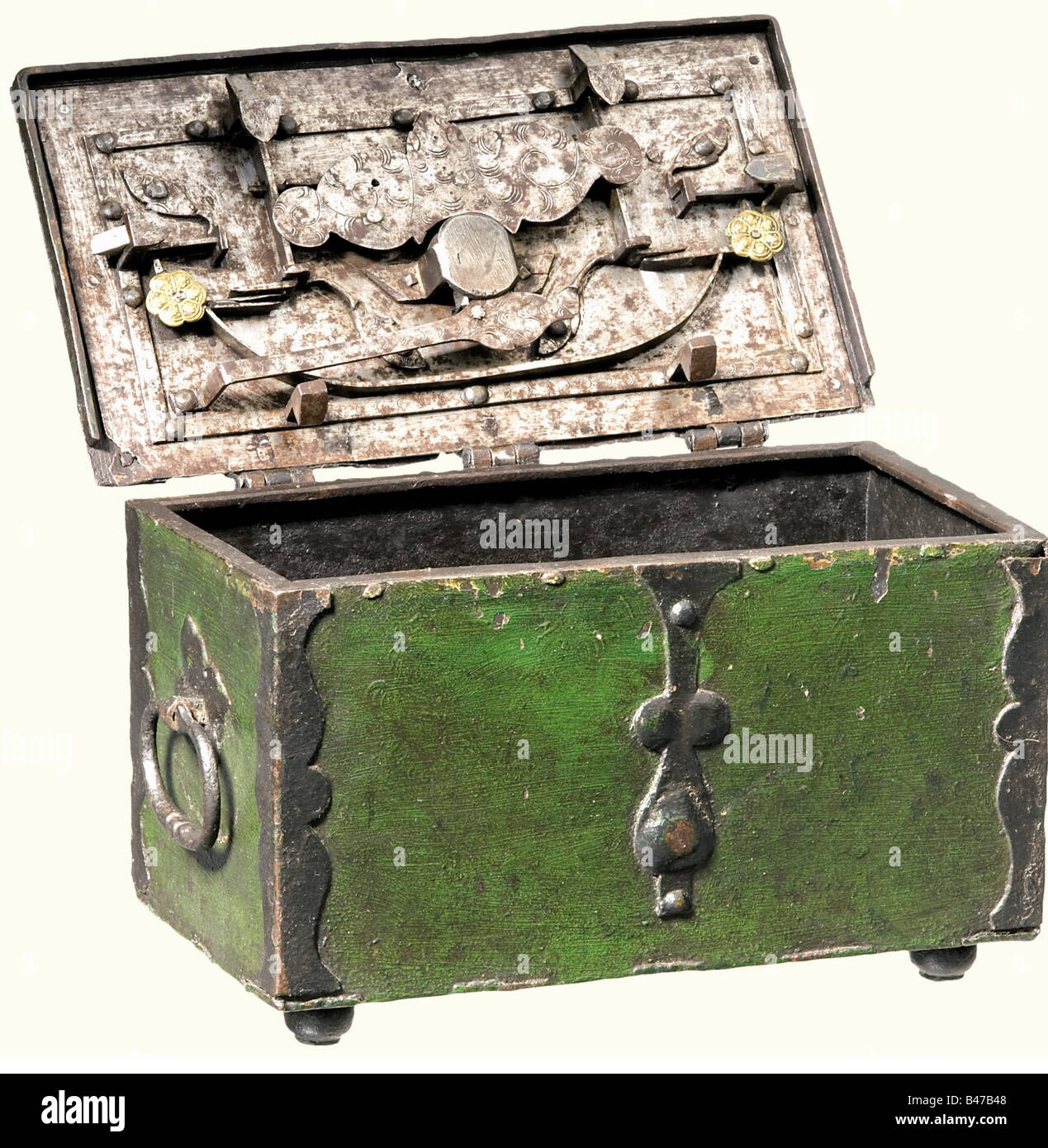Green Iron Strap Trunk Green Iron Strap Trunk