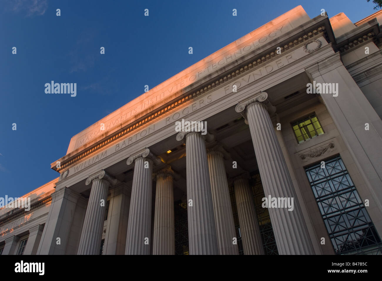 The facade of Lobby 7 the main entrance to the Massachusetts Institute of Technology campus in Cambridge MA as seen on 9 17 08 Stock Photo
