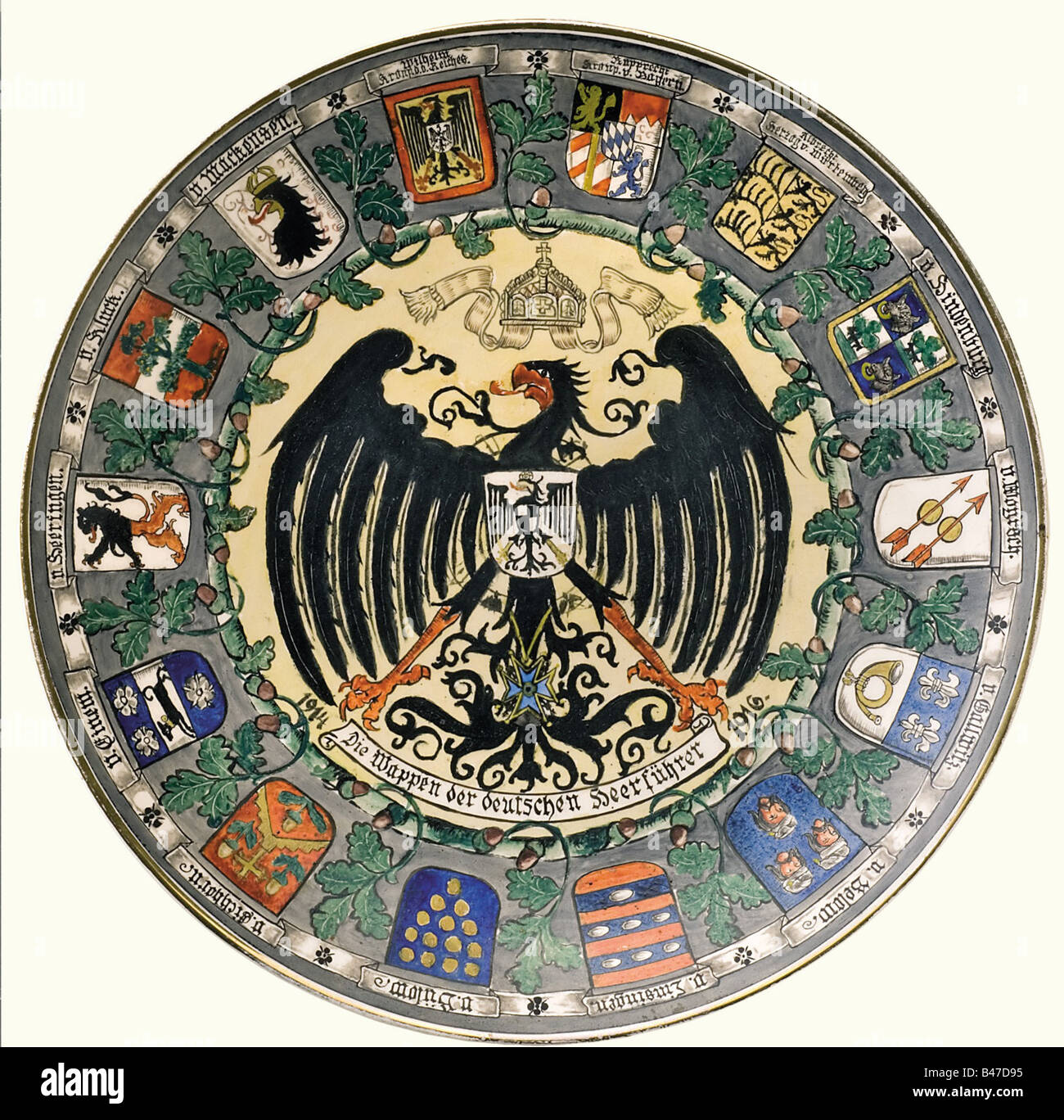 The centre showing the prussian eagle under imperial crown hi-res stock