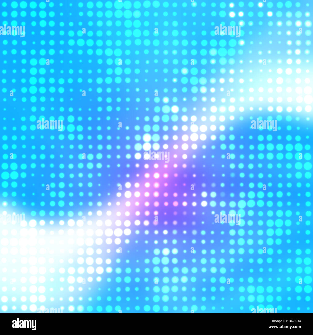An aqua blue abstract background with glowing dots and circles Stock