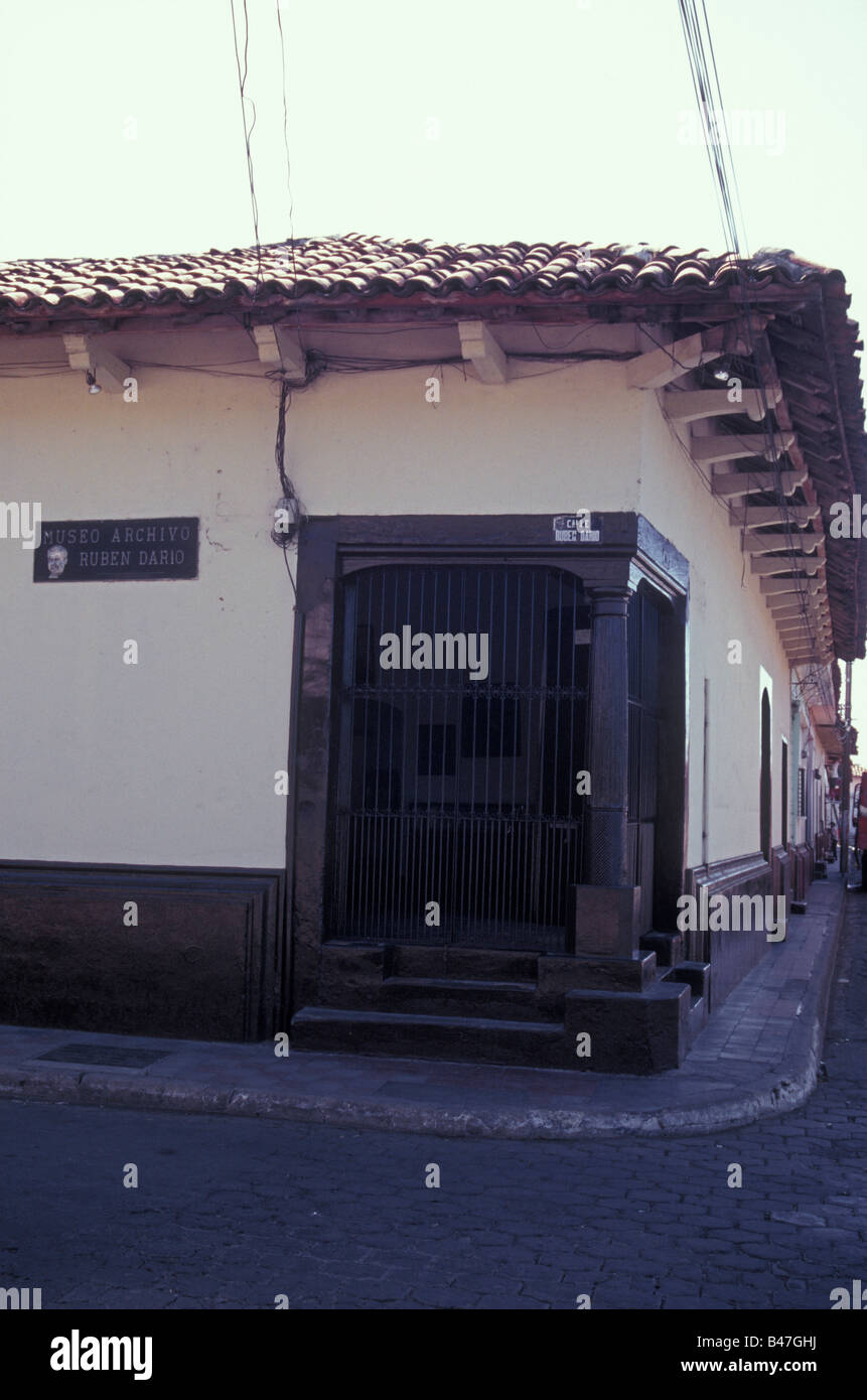 The Museo Ruben Dario or Casa de Ruben Dario house in Leon, Nicaragua Stock Photo
