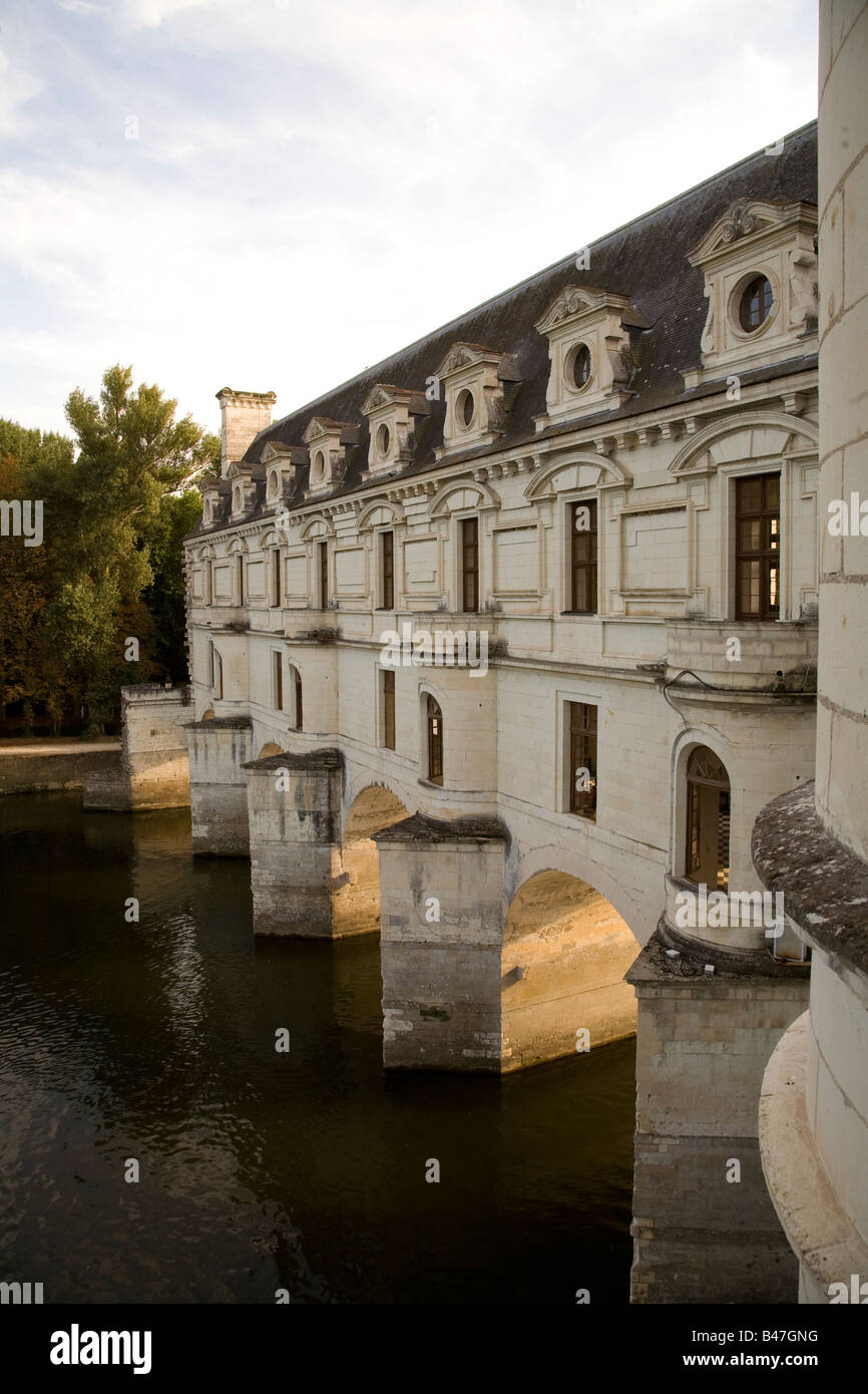 Eastern face of the graceful arches of Chateau de Chenonceau, Loire Valley, France. Stock Photo