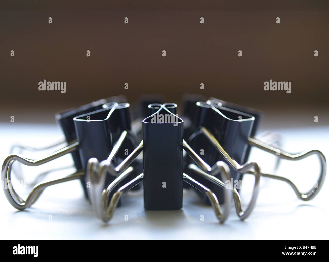 Steel binder clips Stock Photo Alamy