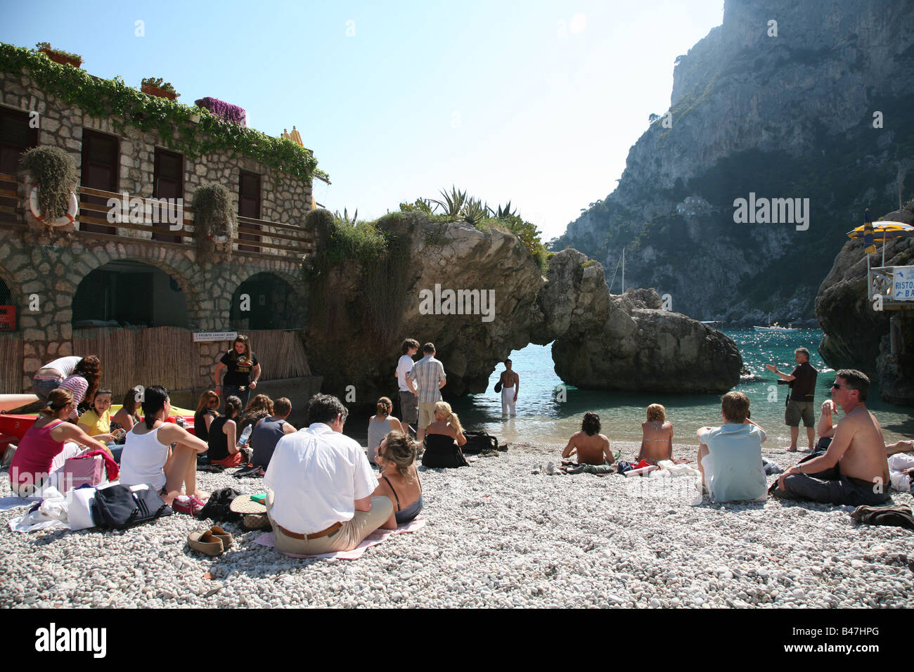 Cove at Beach in Capri Stock Photo Alamy