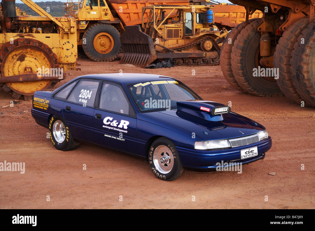 Australian Holden Commodore drag racing car Stock Photo Alamy