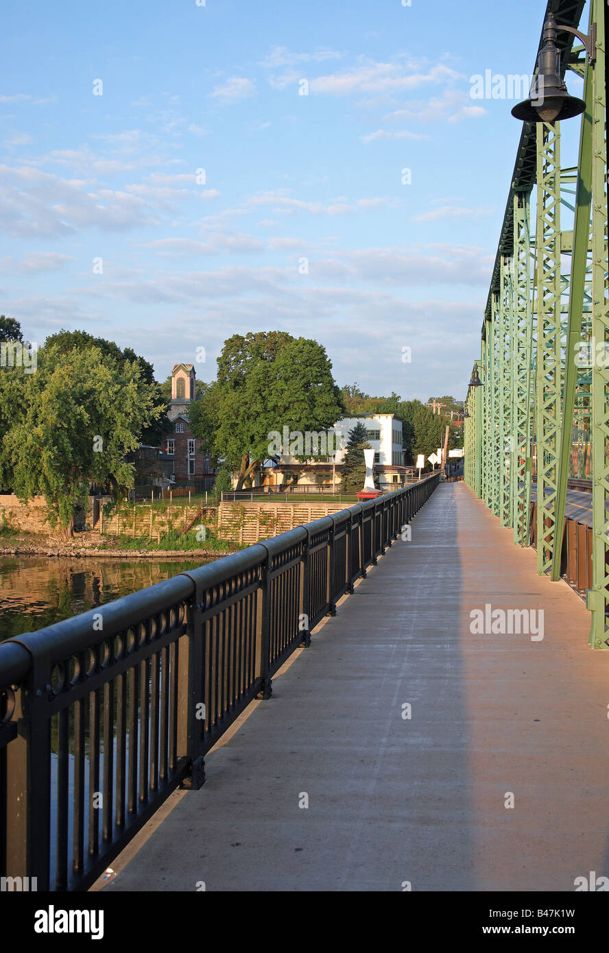 Walking Bridge between New Hope Pennsylvania and Lambertville New Jersey Stock Photo