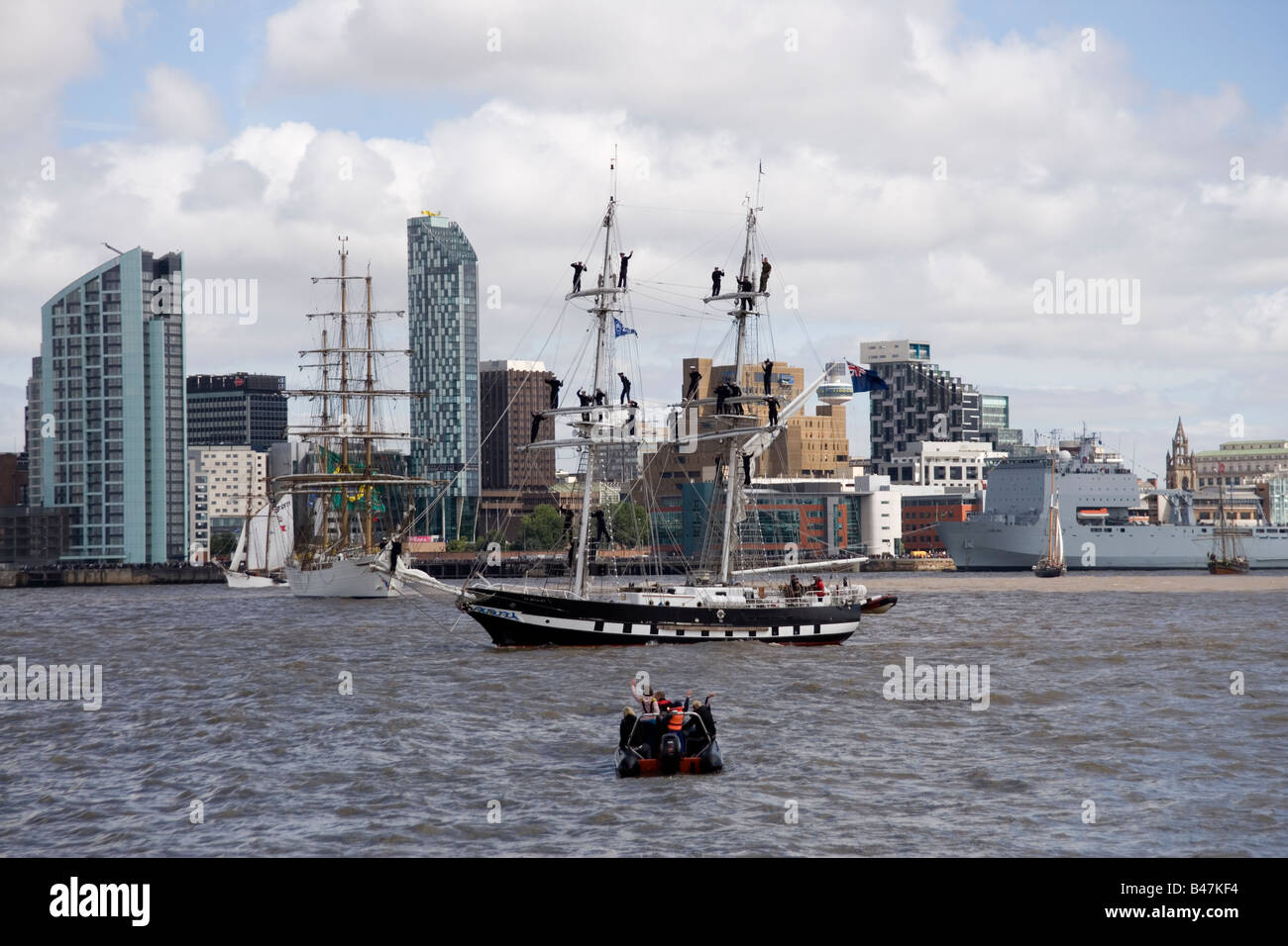 Training Ship the Royalist at the Tall Ships race parade,Liverpool July ...