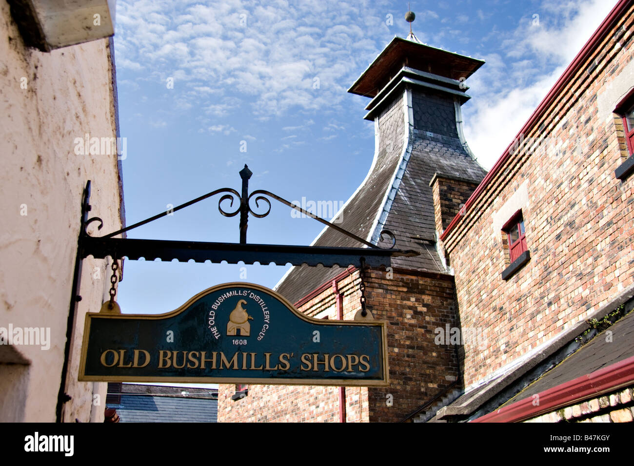 Bushmills Irish whiskey distillery mash house and visitor shop entrance