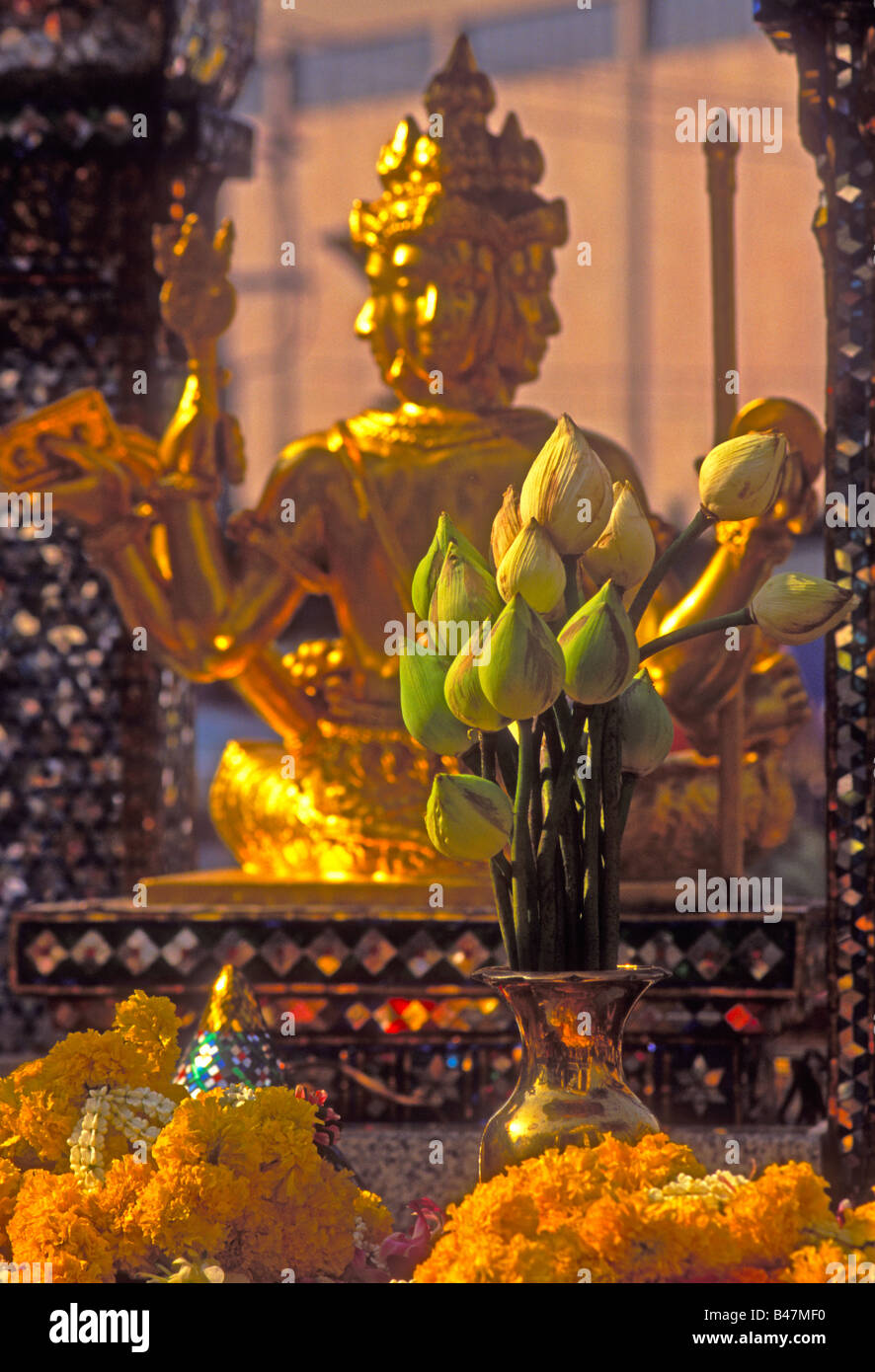 Brahma statue at Erawan Shrine, Bangkok, Thailand Stock Photo