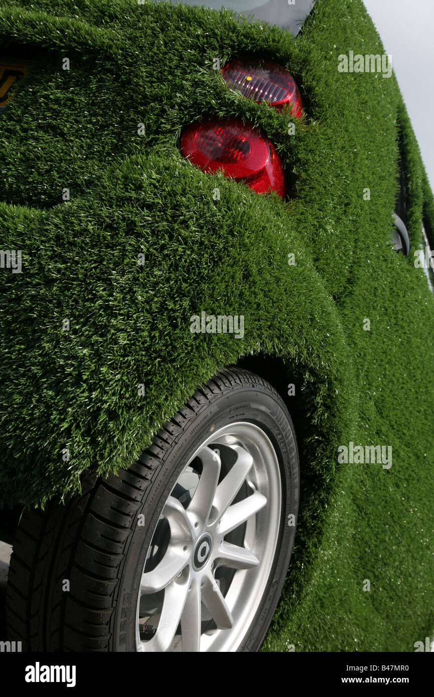 Smart Car covered in artificial grass Stock Photo Alamy