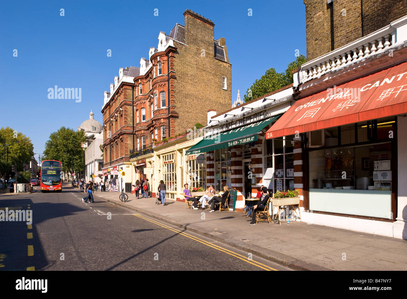 Parade of shops in South Kensington SW7 London United Kingdom Stock Photo