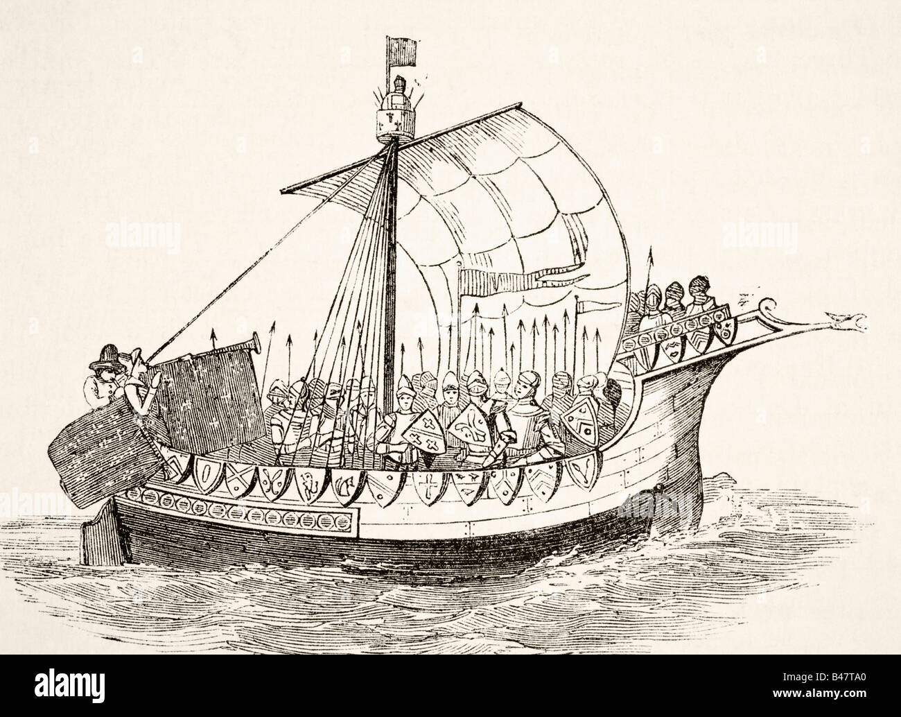 15th century war ship Stock Photo - Alamy