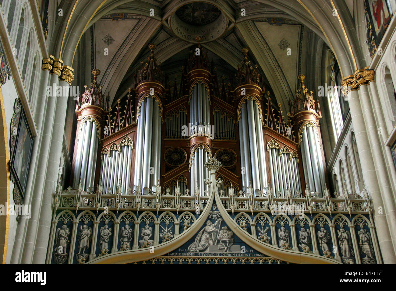 Fribourg. Organ of the Cathedral of St. Nicolas Stock Photo Alamy