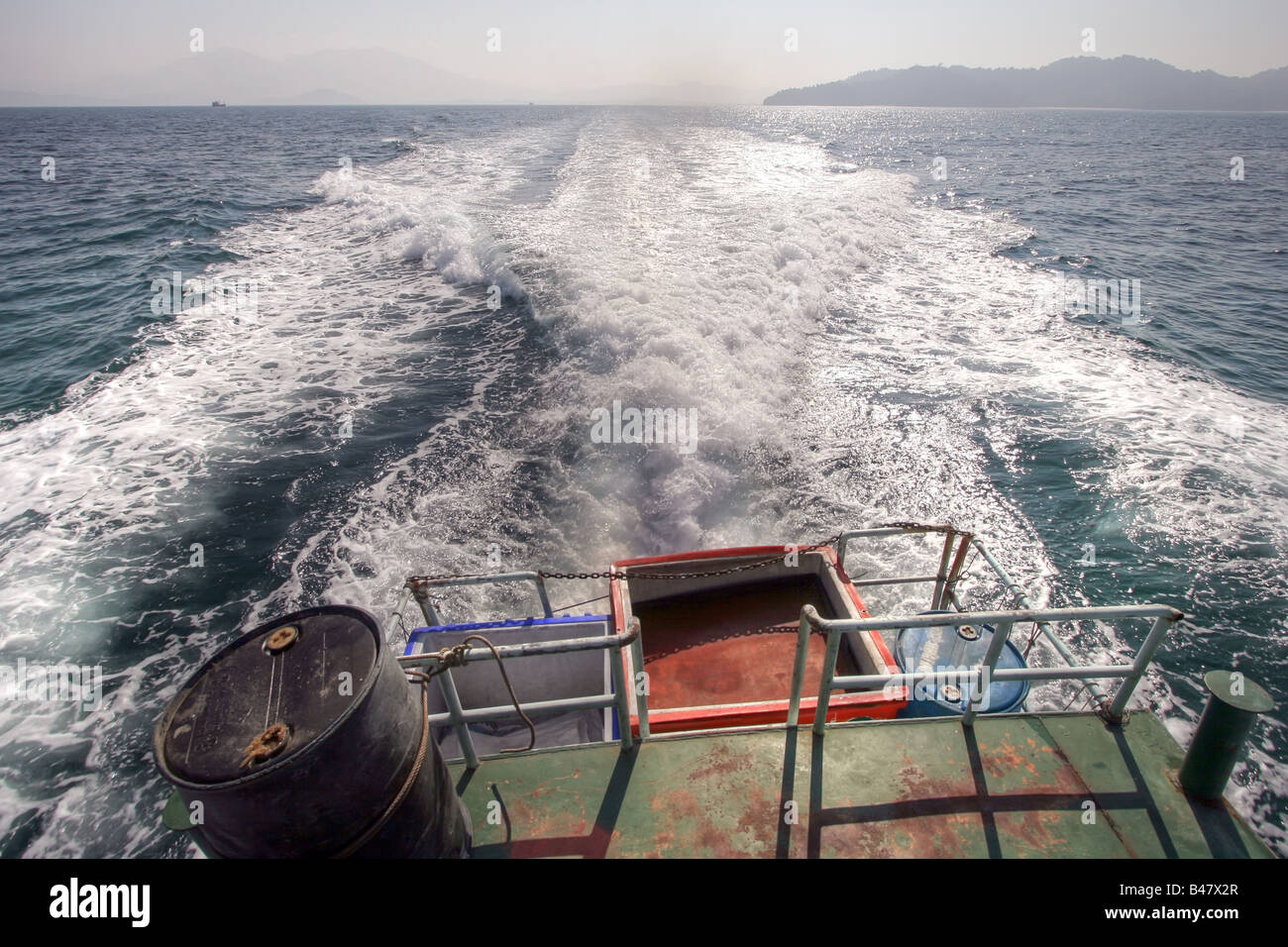 boat slipstream on andaman sea Stock Photo Alamy