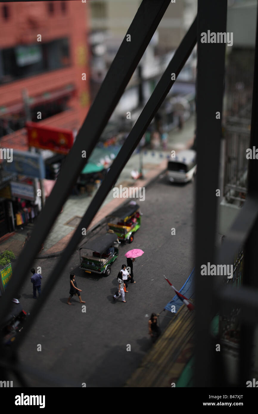 bird's eye view of Bangkok Thailand city street Stock Photo