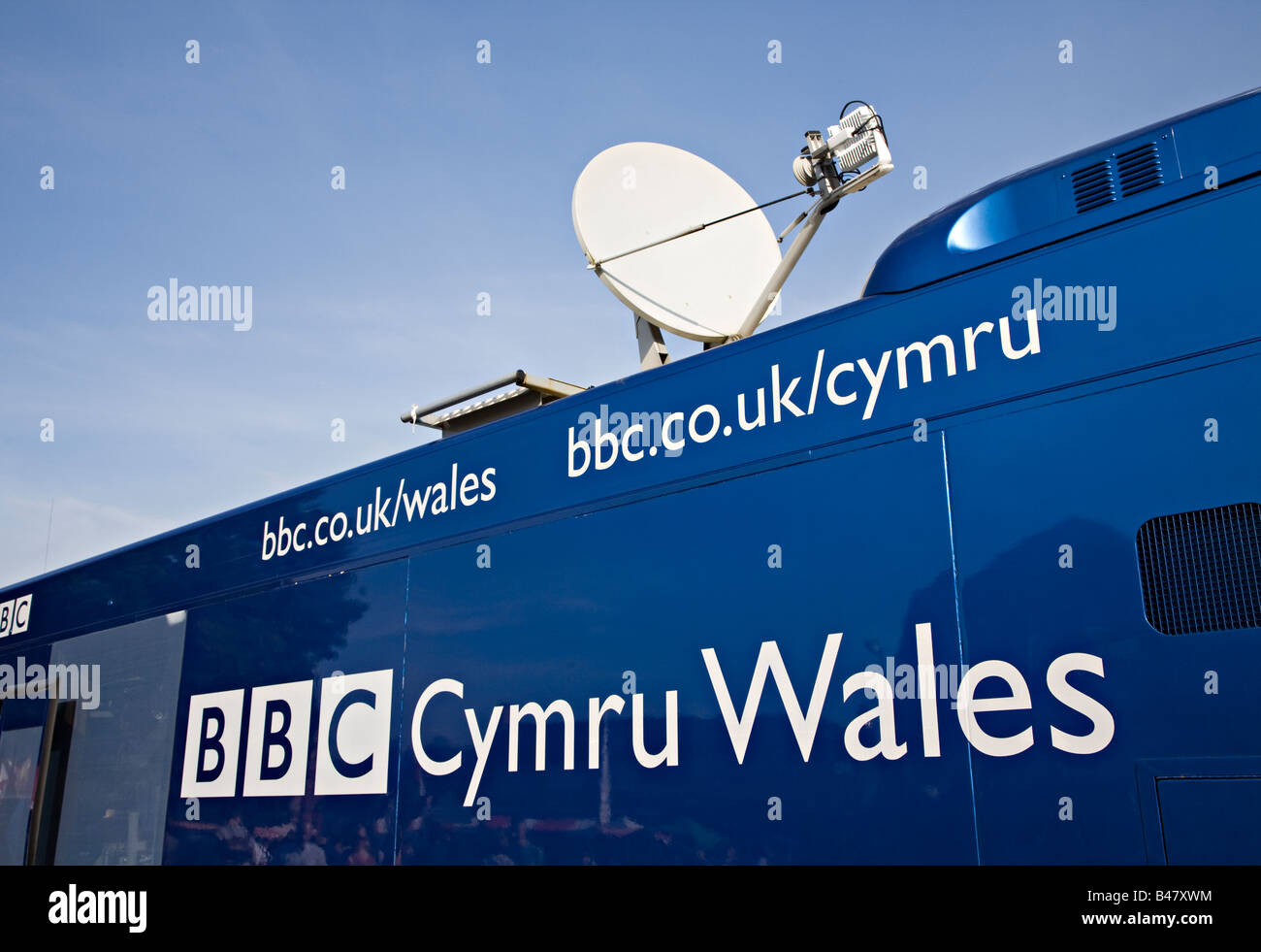 BBC Wales mobile van UK Stock Photo