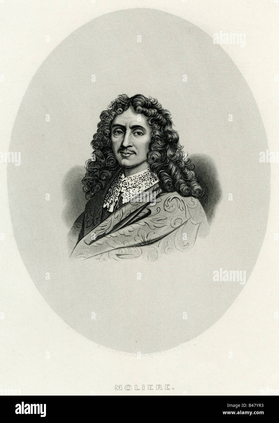 Moliere, 15.1.1622 - 17.2.1673, French author/writer and theatre director, portrait, engraving, 19th century, , Artist's Copyright has not to be cleared Stock Photo