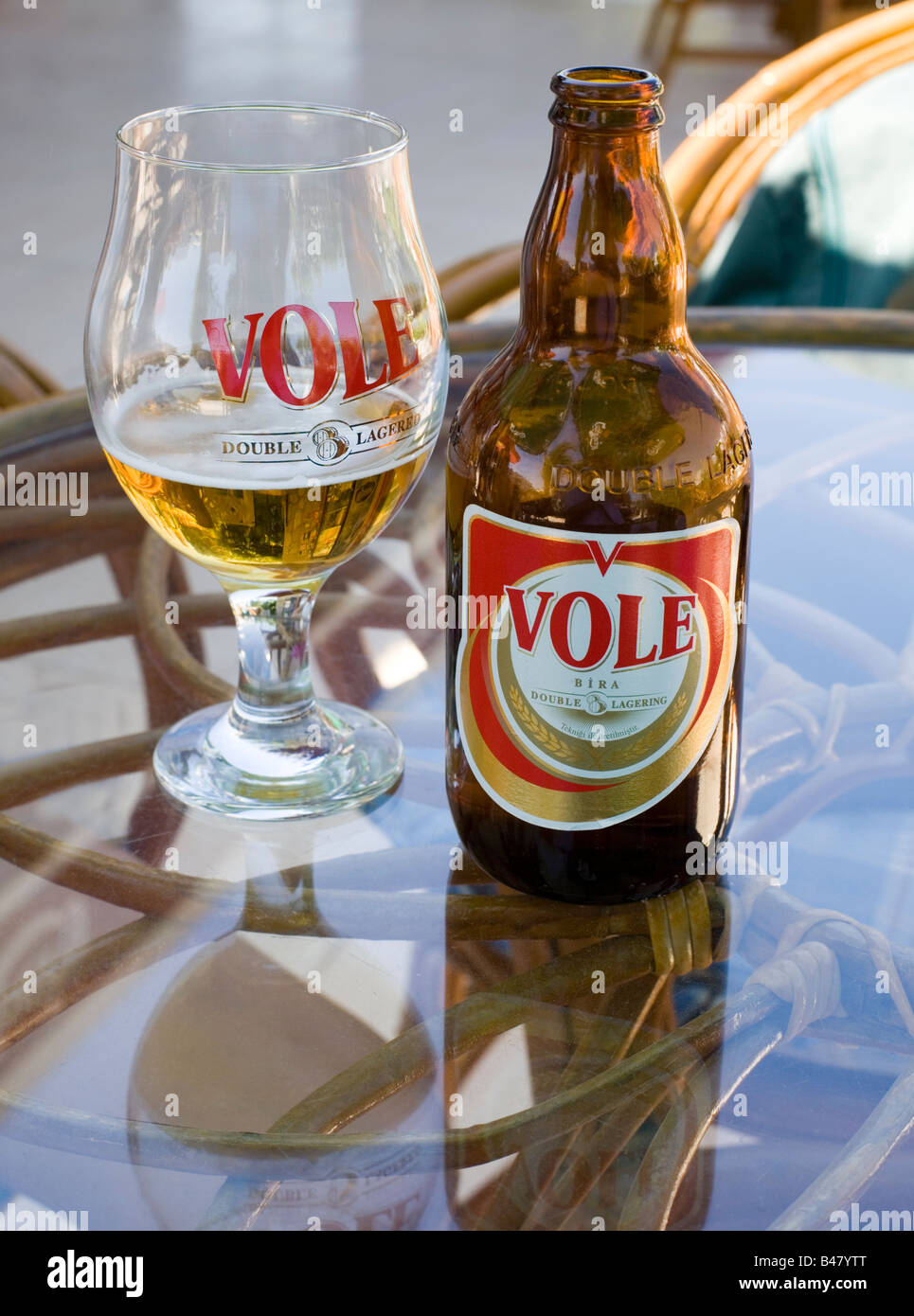 Refreshing local Vole Beer Altinkum Turkey, Eurasia, Asia Minor Stock Photo  - Alamy