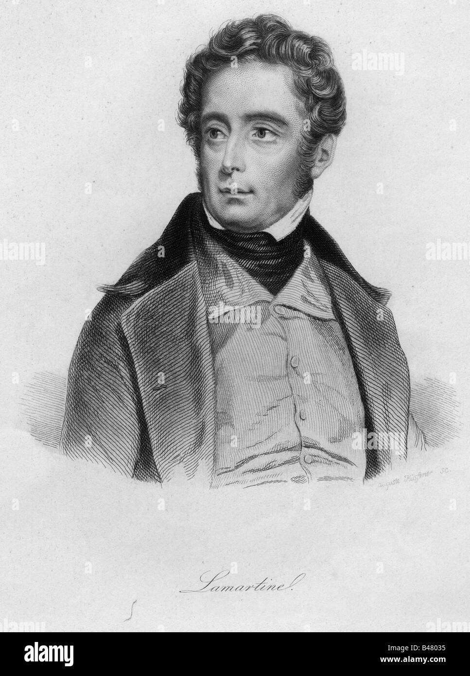 Lamartine, Alphonse de, 21.10.1790 - 1.3.1869, French author/writer, portrait, engraving by Auguste Küstener, 19th century, literature, France, Member of Academie francaise 1829 - 1869, Kustener, Kuestener, , Artist's Copyright has not to be cleared Stock Photo