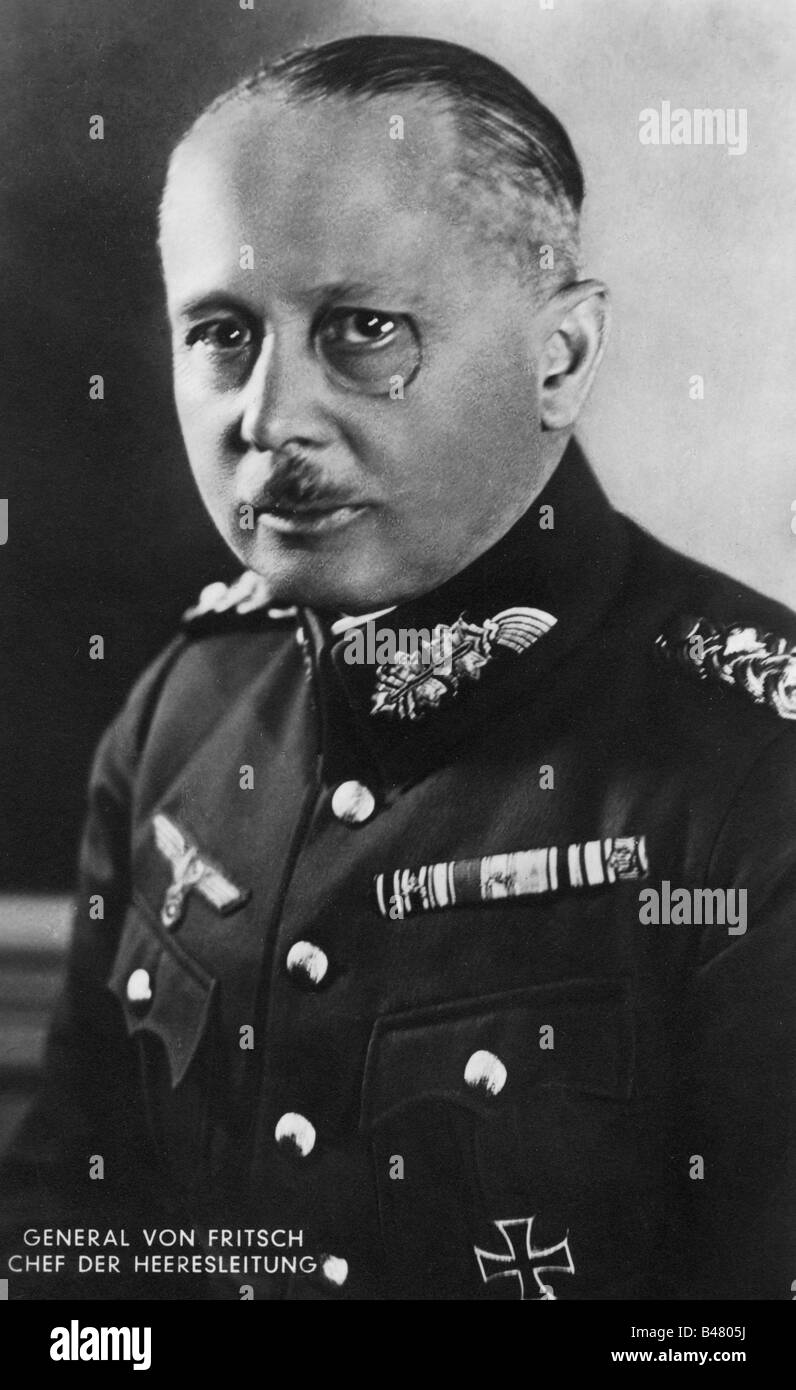 Fritsch, Werner von, 4.8.1880 - 22.9.1939, German General, Commander-in-Chief of the Army 1.6.1935 - 28.1.1938, portrait, postcard, 1930s, , Stock Photo