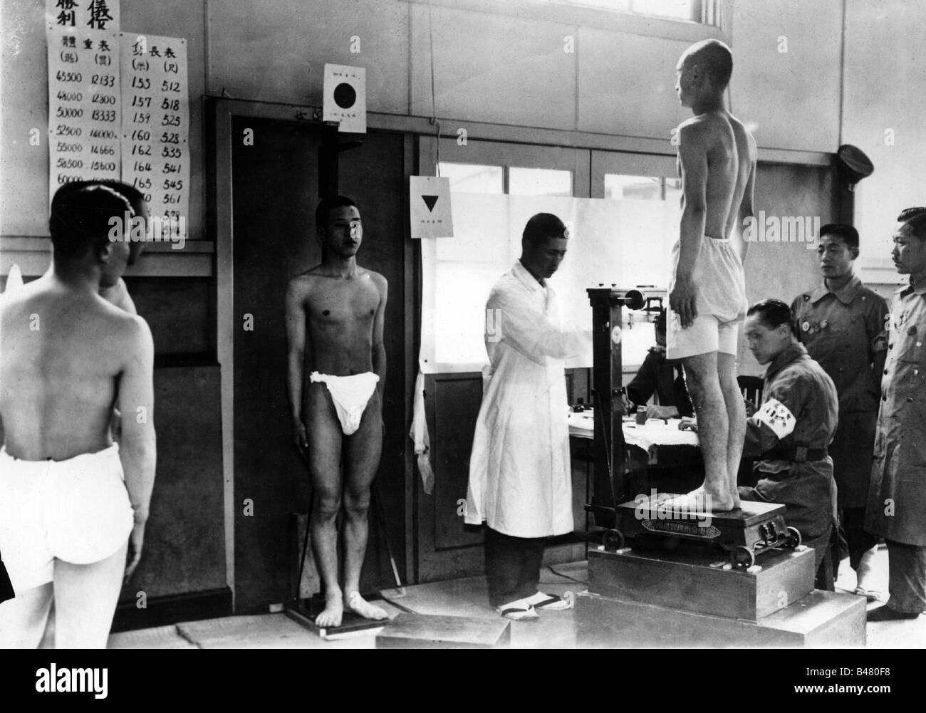 geography / travel, Japan, military, medical examination of Japanese recruits, 1938, Stock Photo