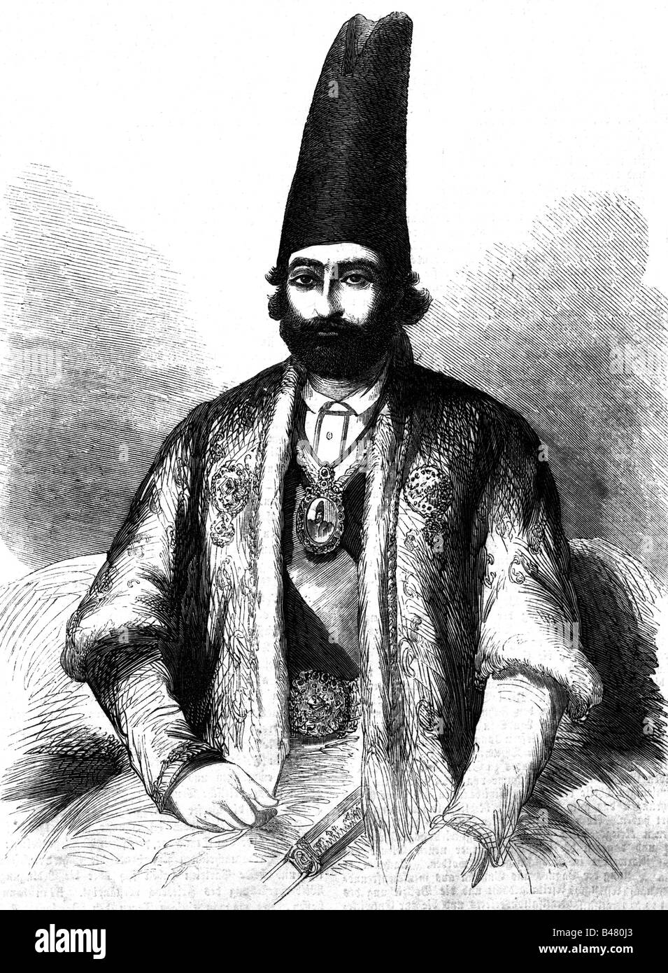 Persia iran persian man engraving Black and White Stock Photos