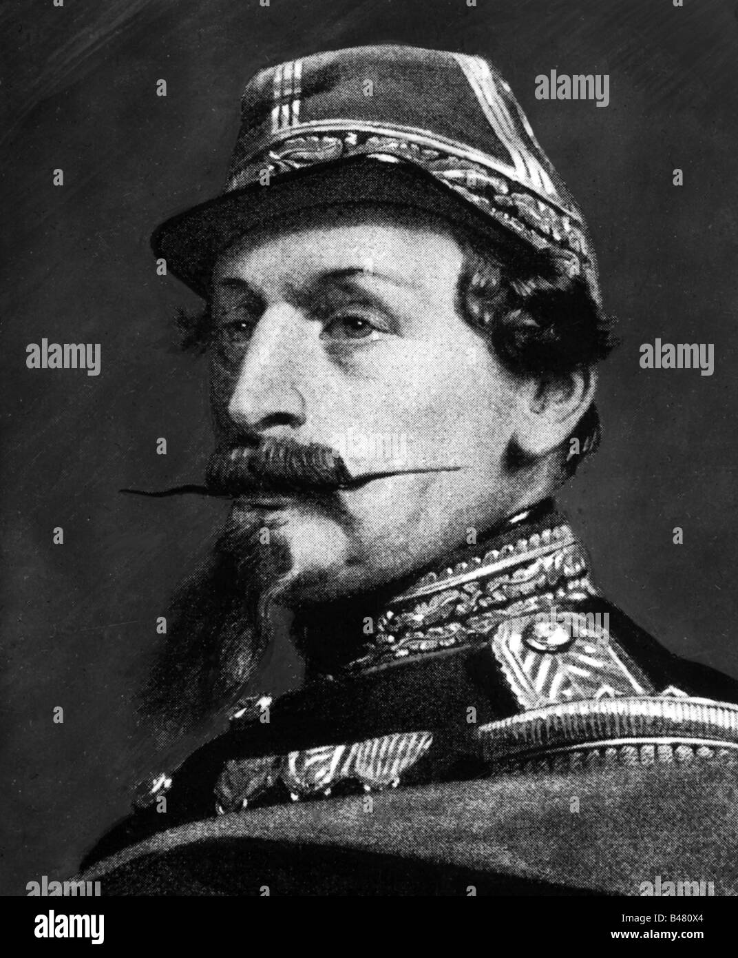 Napoleon III., 20.4.1808 - 9.1.1873, Emperor of the French 2.12.1852 - 2.9.1870, portrait, after lithograf, circa 1860, , Stock Photo