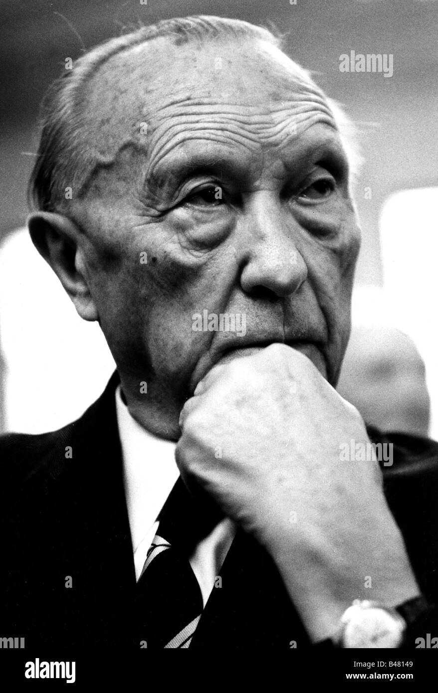 Adenauer, Konrad, 5.1.1876 - 19.4.1967, German politician (CDU), chancellor 1949 - 1963, portrait, 11th conference of CDA, 10.7.1965 - 11.7.1965, Stock Photo