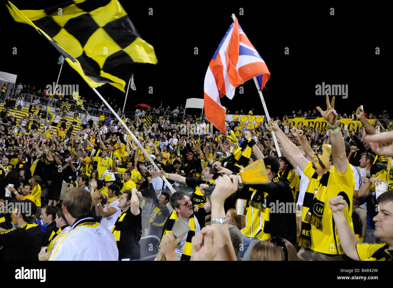 Fans of the Columbus Crew celebrate a goal Stock Photo - Alamy