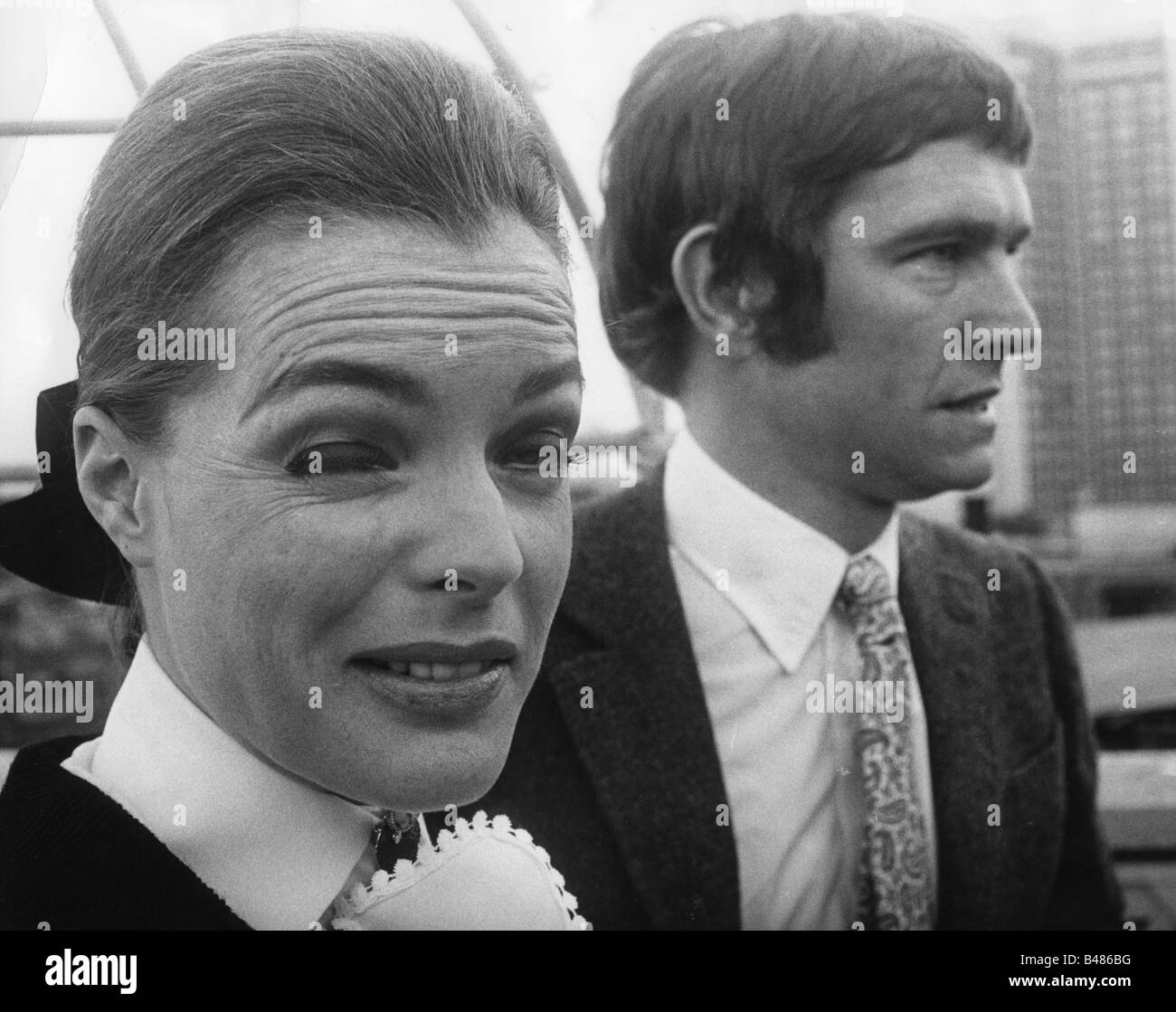 Schneider, Romy, 23.9.1938 - 29.5.1982, German actress, portrait, with actor Tom Courtney, London, 1971, Stock Photo