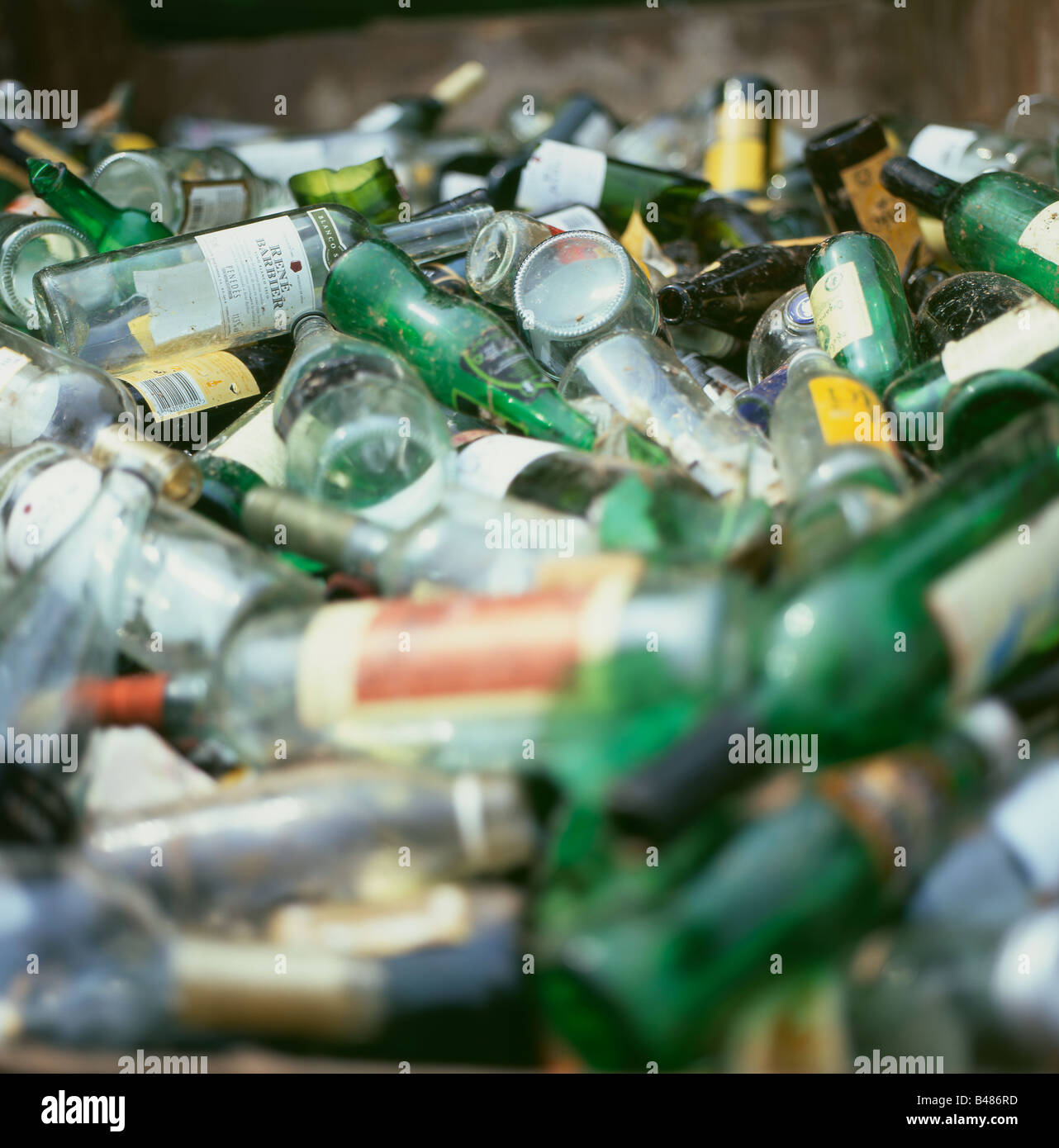 Recycled glass bottles hi-res stock photography and images - Alamy