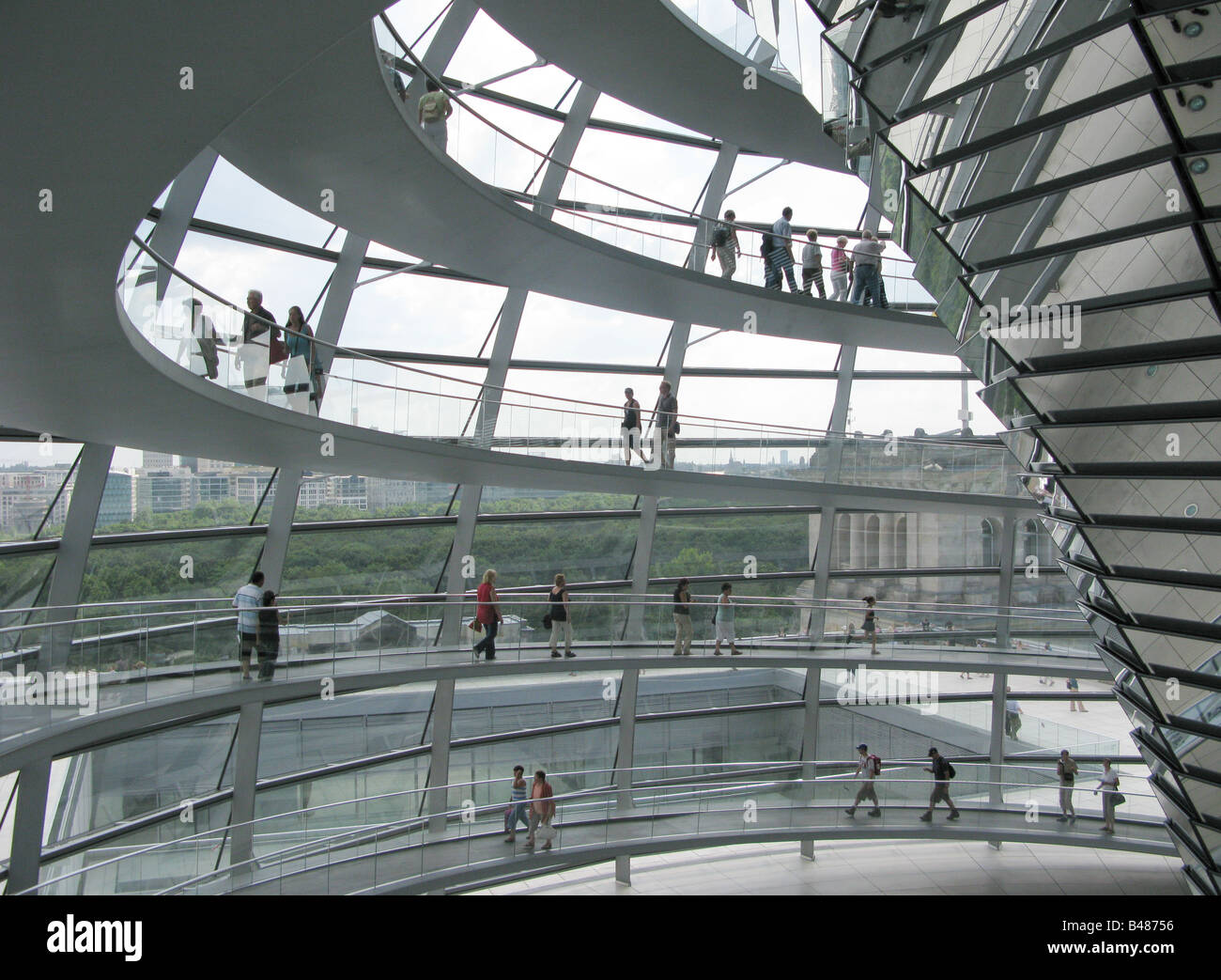 Reichstag glass dome in berlin Germany , designed by norman foster