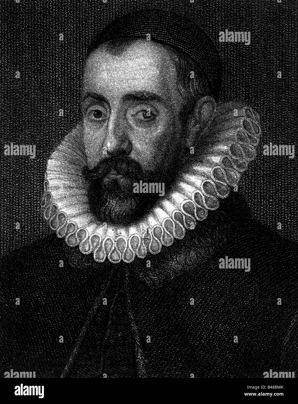 Walsingham, Francis, 1536 - 6.4.1590, English politician, portrait, wood engraving, 19th century, , Stock Photo
