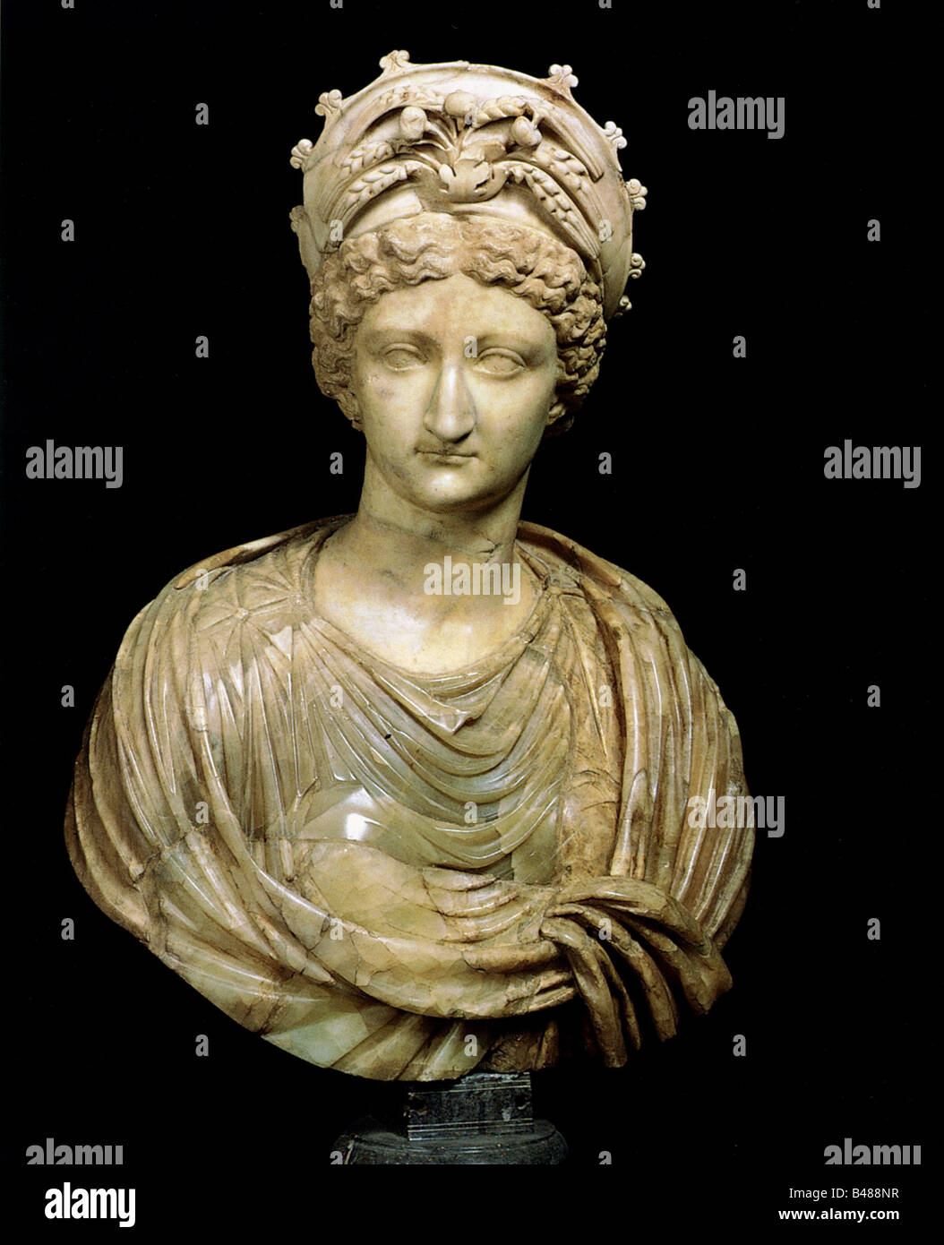 Livia Drusilla (Iulia Augusta), 30.1.58 BC - 29 AD, portrait, bust, alabaster, Museo Capitolino, Rome, , Stock Photo